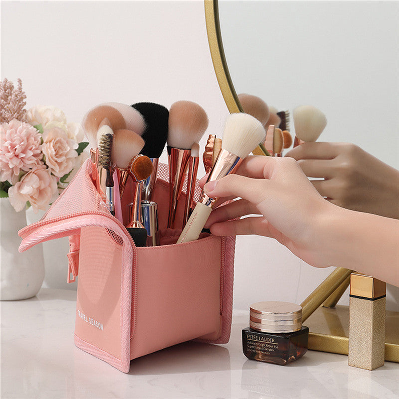Waterproof Foldable Makeup Brush Case with Zipper
